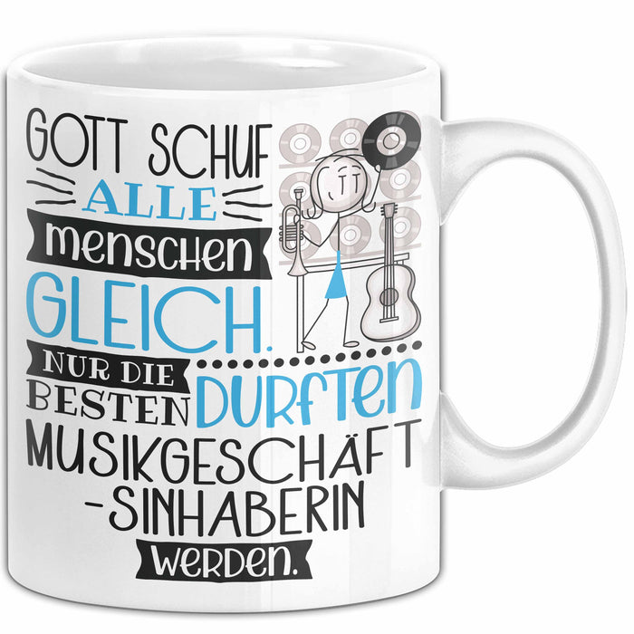 Musikgeschäftsinhaberin Geschenk Becher Tasse Gott Schuf Alle Menschen Gleich Nur Die Besten Durfeten Musikgeschäftsinhaberin Werden Geschenkidee Lustig Weiß Trendation