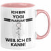 Yogi Geschenk Tasse Lustiger Spruch Ich Bin Yogi Warum Weil Ich Es Kann Geschenkidee Bester Yogi Geburtstag Kaffee-Becher Rosa Trendation