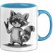 Waschbär Rockmusik Tasse Geschenk für Tiermusikliebhaber Blau Trendation