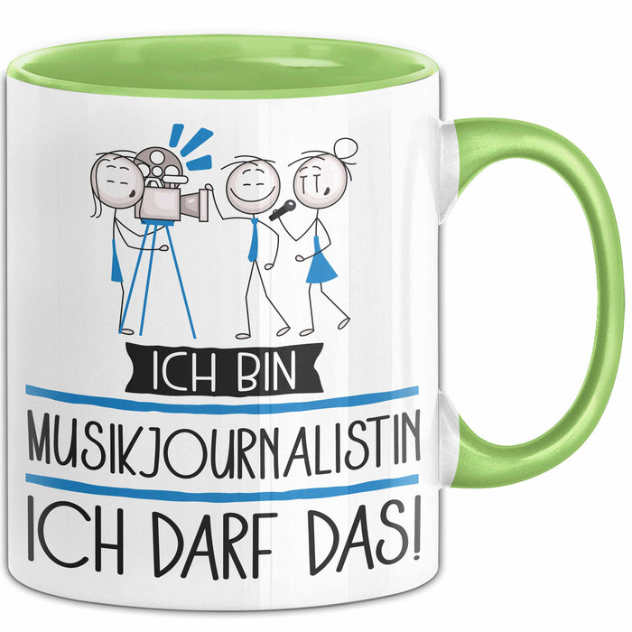 Geschenk für Musikjournalistin Tasse Lustige Geschenkidee Geburtstag Ich Bin Musikjournalistin Ich Darf Das Grün Trendation