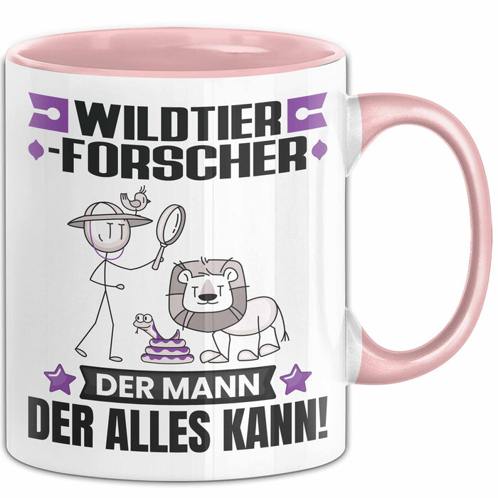 Wildtierforscher Tasse Geschenk für Wildtierforscher Der Mann Der Alles Kann Geschenkidee zum Geburtstag Rosa Trendation