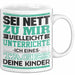 Lehrer Tasse Geschenk Unterrichte Ich Deine Kinder Lustiger Spruch Weiß Trendation
