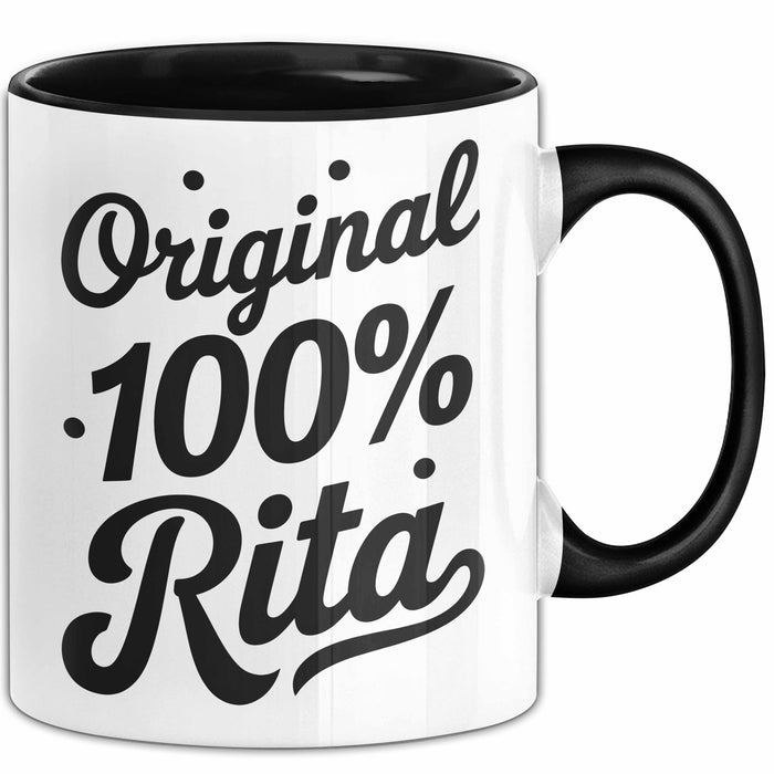 Rita Tasse Geschenk Original 100% Rita Geschenkidee Geburtstag Schwarz Trendation