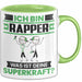 Rapper Tasse Geschenk für Rapper Geburtstag Lustiger Spruch Kaffee-Becher Was Ist Deine Superkraft Grün Trendation