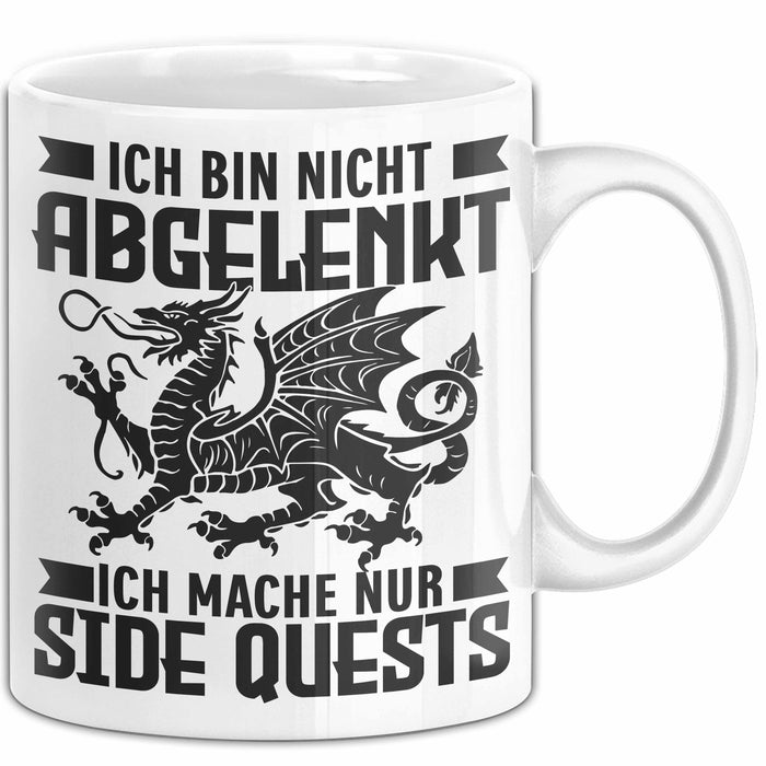 Gaming Tasse Geschenk Ich Bin Nicht Abgelenkt Ich Mache Nur Sidequests Weiß Trendation