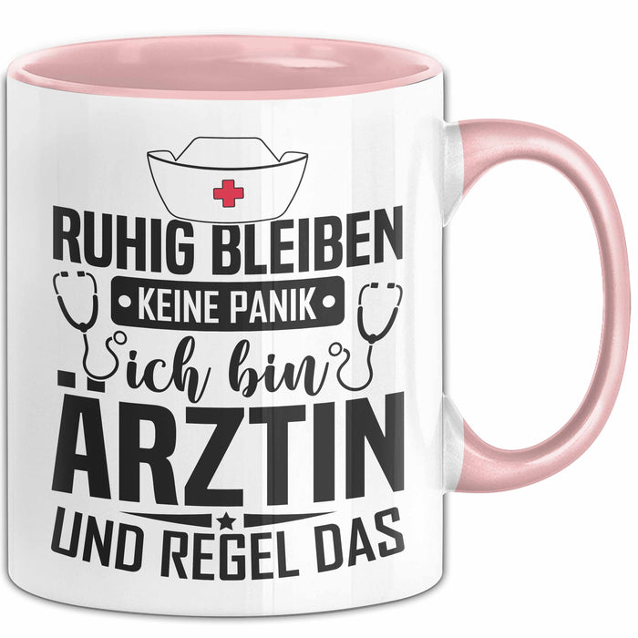 Ärztin Tasse Geschenk Ruhig Bleiben Ich Bin Ärztin Und Regel Das Geschenkidee Hausärztin Rosa Trendation