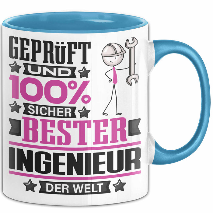 Ingenieur Geschenk Lustiger Spruch für Ingenieur Geschenkidee Bester Ingenieur Der Welt Blau Trendation