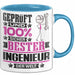 Ingenieur Geschenk Lustiger Spruch für Ingenieur Geschenkidee Bester Ingenieur Der Welt Blau Trendation