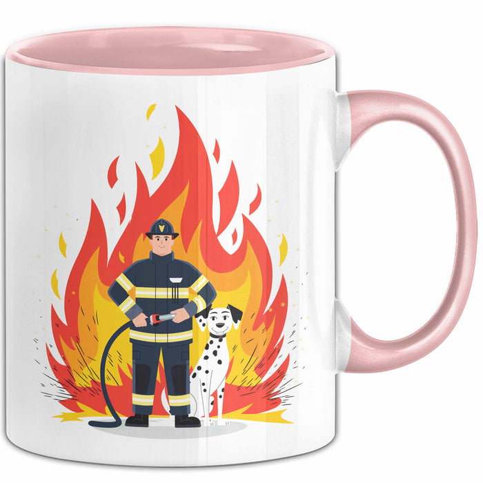 Feuerwehrmann Tasse Geschenk Lustige Geschenkidee Spruch Für Feuer Helden Rosa Trendation