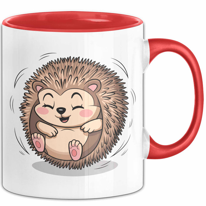 Igel Liebhaber Tasse Geschenkidee für Tierfreunde Rot Trendation