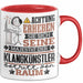 Klangkünstler Geschenk Tasse Lustiger Spruch Erheben Sie Sich Der Klangkünstler Betritt den Raum Rot Trendation