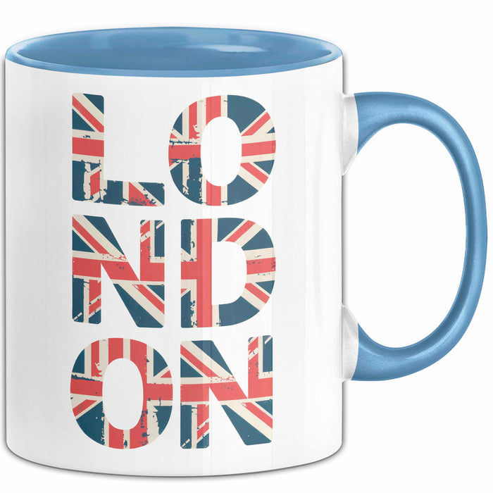 England Flagge London Tasse Geschenk Lustige Geschenkidee Spruch Blau Trendation