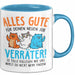 Büroarbeit Kollege Tasse Geschenk Lustige Geschenkidee Spruch Alles Gute Für Deinen Neuen Job Verräter Blau Trendation