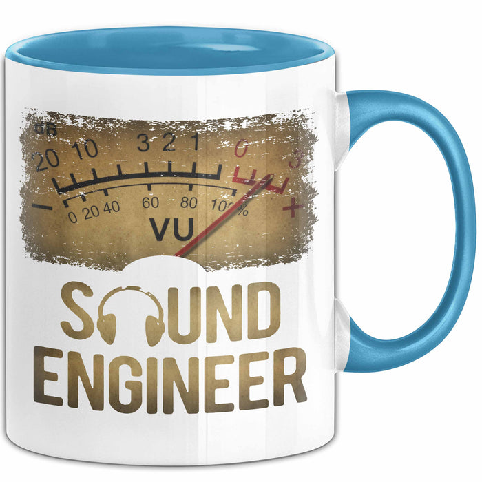 Toningenieur Ingenieurwesen Tasse Geschenk Lustige Geschenkidee Spruch Tontechniker Vu Meter Blau Trendation