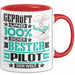 Pilot Geschenk Lustiger Spruch für Pilot Geschenkidee Bester Pilot Der Welt Rot Trendation