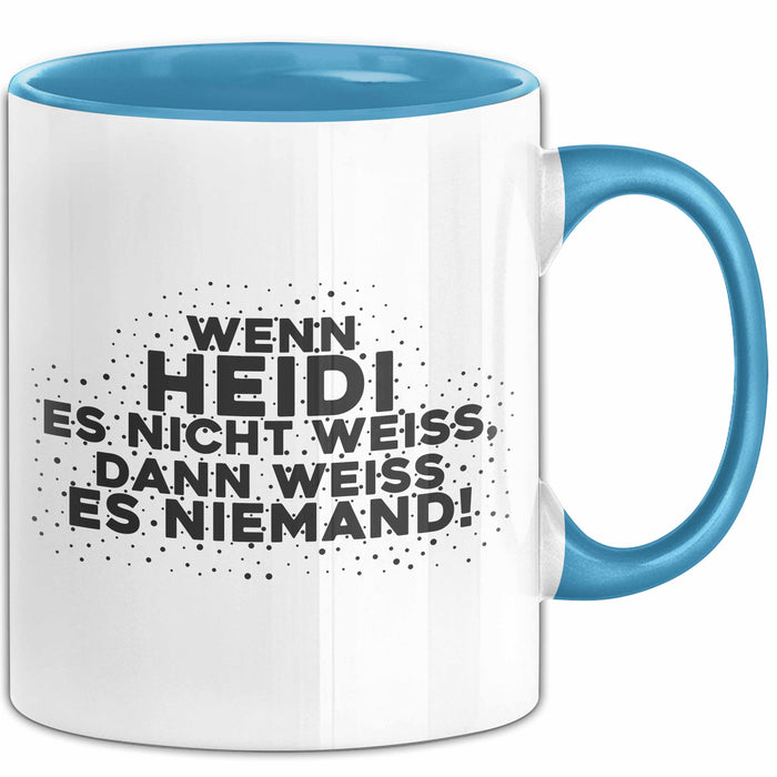Heidi Tasse Wenn Heidi Es Nicht Weiss, Dann Weiss Es Niemand! Geschenk