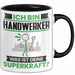 Handwerker Tasse Geschenk für Handwerker Geburtstag Lustiger Spruch Kaffee-Becher Was Ist Deine Superkraft Schwarz Trendation