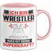 Wrestler Tasse Geschenk für Wrestler Geburtstag Lustiger Spruch Kaffee-Becher Was Ist Deine Superkraft Rosa Trendation
