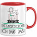 Geschenk für Katzenpsychologin Tasse Lustige Geschenkidee Geburtstag Ich Bin Katzenpsychologin Ich Darf Das Rot Trendation
