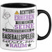 Baseballspieler Geschenk Tasse Lustiger Spruch Erheben Sie Sich Der Baseballspieler Betritt den Raum Schwarz Trendation
