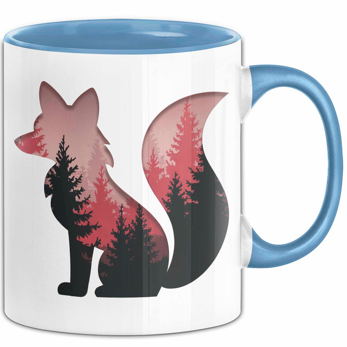 Fuchs Tierliebhaber Tasse Geschenk Lustige Geschenkidee Spruch Blau Trendation