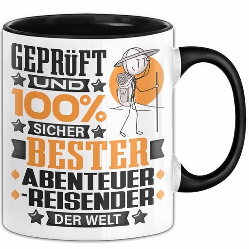Abenteurreisender Geschenk Lustiger Spruch für Abenteurreisender Geschenkidee Bester Abenteurreisender Der Welt Schwarz Trendation