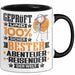 Abenteurreisender Geschenk Lustiger Spruch für Abenteurreisender Geschenkidee Bester Abenteurreisender Der Welt Schwarz Trendation