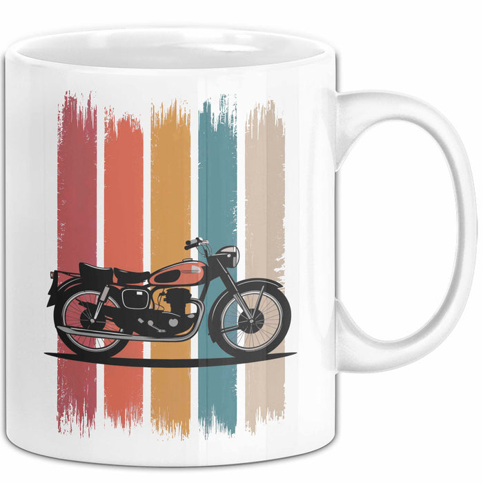 Retro Motorrad Tasse Geschenk Lustige Geschenkidee Spruch Weiß Trendation
