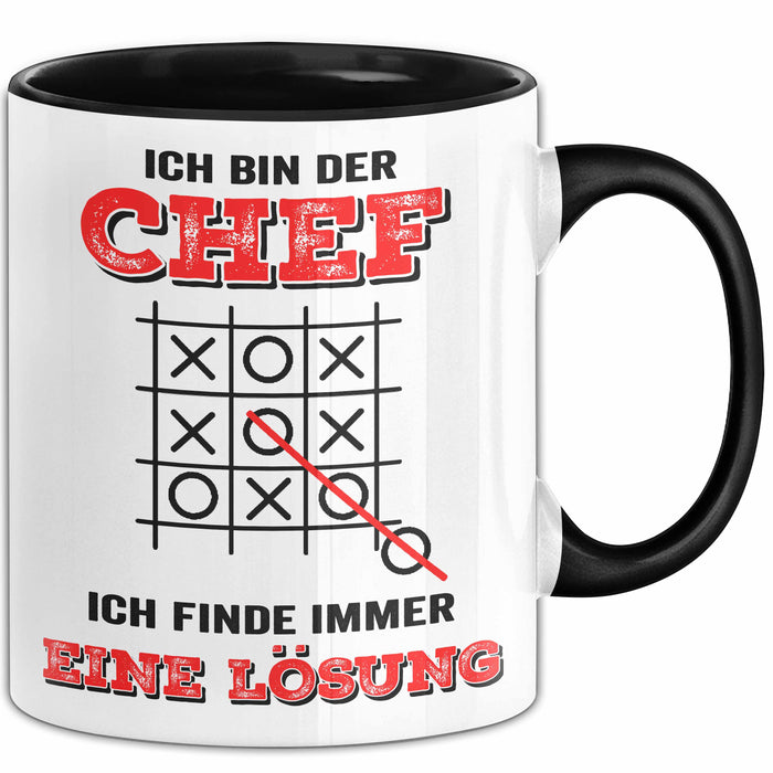 Büroarbeit Kollege Chef Tasse Geschenk Lustige Geschenkidee Spruch Ich Bin Der Chef Ich Finde Immer Eine Lösung Trendation