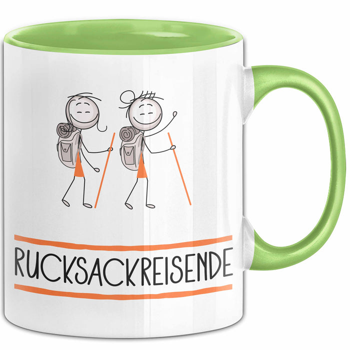 Geschenk für Rucksackreisende Tasse Lustige Geschenkidee Geburtstag Ich Bin Rucksackreisende Ich Darf Das Grün Trendation