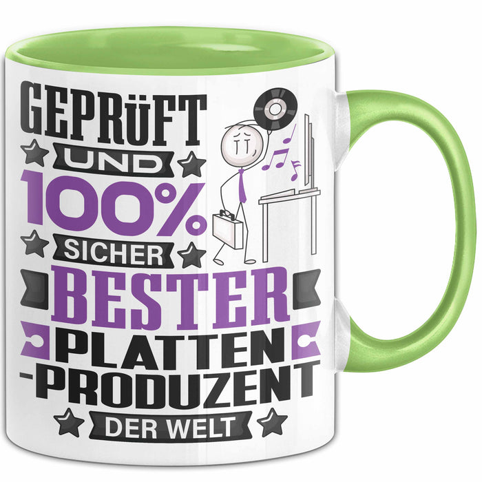 Plattenproduzent Geschenk Lustiger Spruch für Plattenproduzent Geschenkidee Bester Plattenproduzent Der Welt Grün Trendation