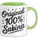 Sabina Tasse Geschenk Original 100% Sabina Geschenkidee Geburtstag Grün Trendation