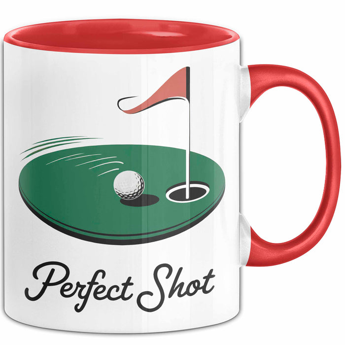 Golf Liebhaber Tasse Perfekter Schlag Geschenkidee Rot Trendation