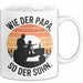 Papa Vatertag Vater Sohn Tasse Becher Geschenk Lustige Geschenkidee Spruch Wie Der Papa So Der Sohn Weiß Trendation