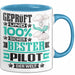 Pilot Geschenk Lustiger Spruch für Pilot Geschenkidee Bester Pilot Der Welt Blau Trendation