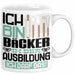 Bäcker Ausbildung Tasse Geschenk Ich Bin Bäcker In Der Ausbildung Ich Darf Das Geschenkidee Spruch Weiß Trendation