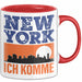 New York Tasse Geschenk Horizont Ich Komme Spruch Geschenkidee Rot Trendation