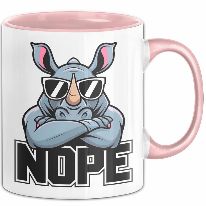 Nashorn Tasse Geschenk Lustige Geschenkidee Spruch Nö Rosa Trendation