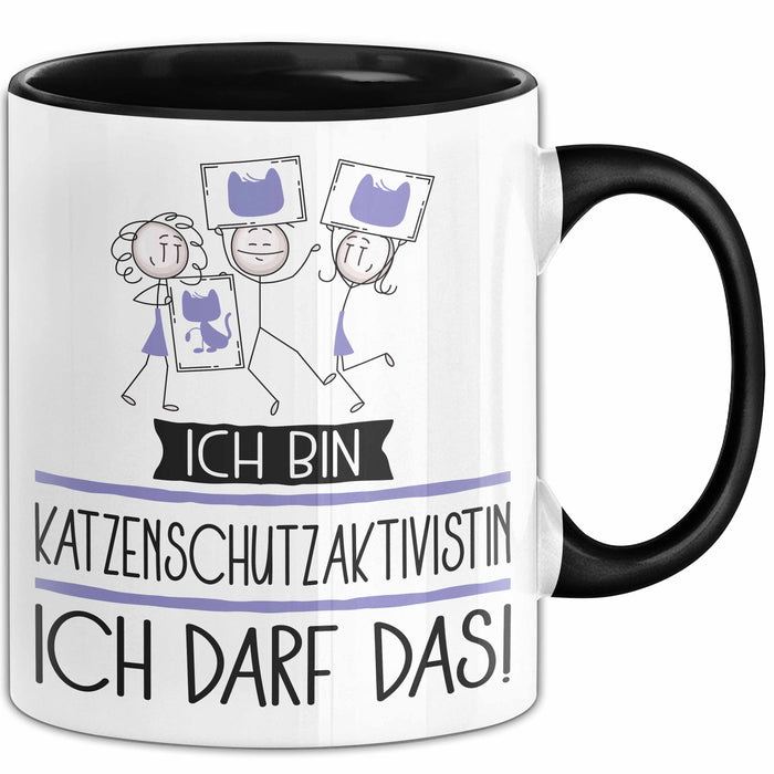 Geschenk für Katzenschutzaktivistin Tasse Lustige Geschenkidee Geburtstag Ich Bin Katzenschutzaktivistin Ich Darf Das Trendation