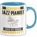 Jazz-Pianist Tasse Geschenk für Jazz-Pianist Geburtstag Lustiger Spruch Kaffee-Becher Was Ist Deine Superkraft Blau Trendation