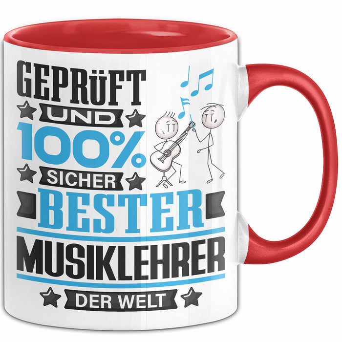 Musiklehrer Geschenk Lustiger Spruch für Musiklehrer Geschenkidee Bester Musiklehrer Der Welt Rot Trendation