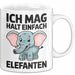 Elefant Tier Tasse Geschenk Lustige Geschenkidee Spruch Ich Mag Halt Einfach Elefanten Weiß Trendation
