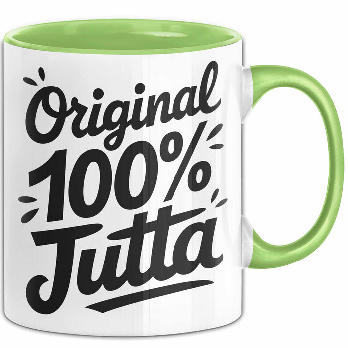 Jutta Tasse Geschenk Original 100% Jutta Geschenkidee Geburtstag Grün Trendation