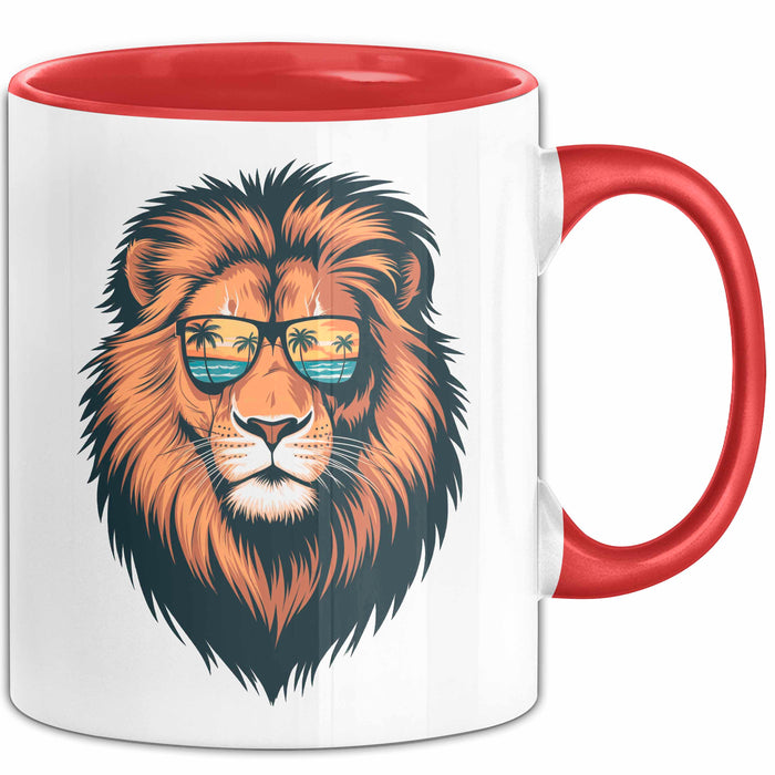 Löwenkunst Sonnenbrille Tasse Geschenk Lustige Geschenkidee Spruch Rot Trendation