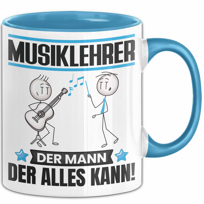 Musiklehrer Tasse Geschenk für Musiklehrer Der Mann Der Alles Kann Geschenkidee zum Geburtstag Blau Trendation
