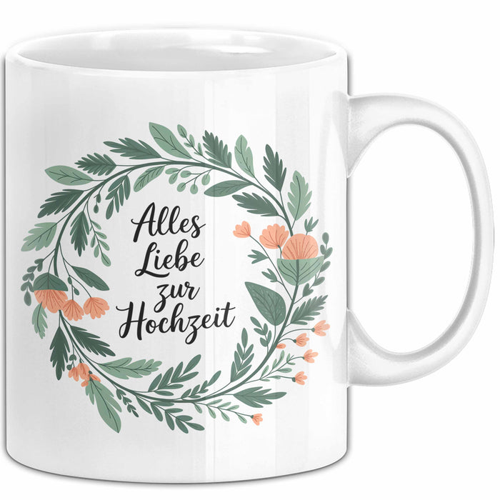 Neue Hochzeit Ehe Tasse Geschenk Lustige Geschenkidee Spruch Alles Liebe Zur Hochzeit Weiß Trendation