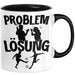 Fußballer Tasse Geschenk für Fußballspieler Männer Geschenkidee Problem und Lösung Fussball Spielen Schwarz Trendation