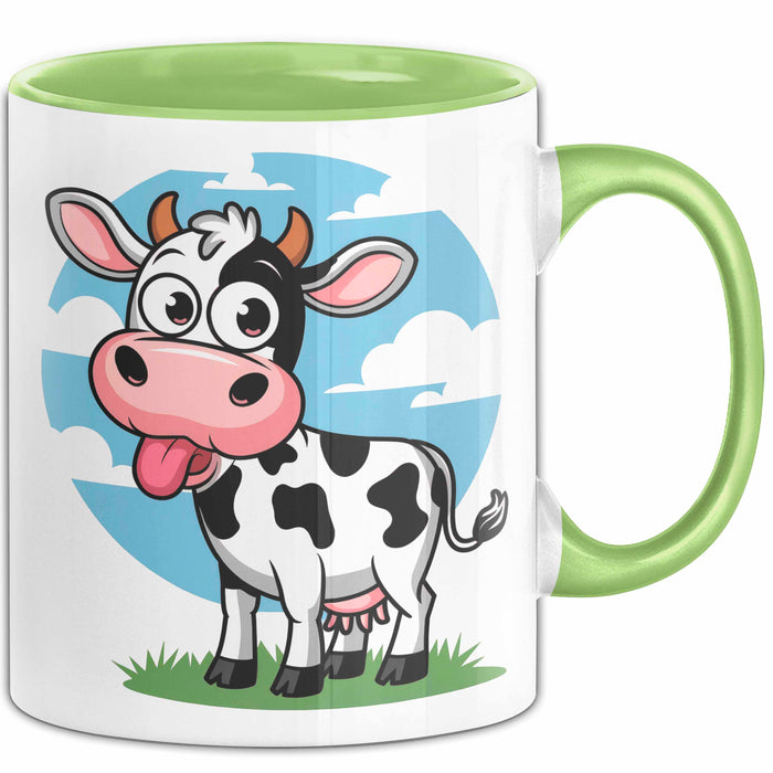 Kuh Liebhaber Tasse Geschenkidee Bauernhoftier Fan Lustiger Geschenkidee Lustig Grün Trendation