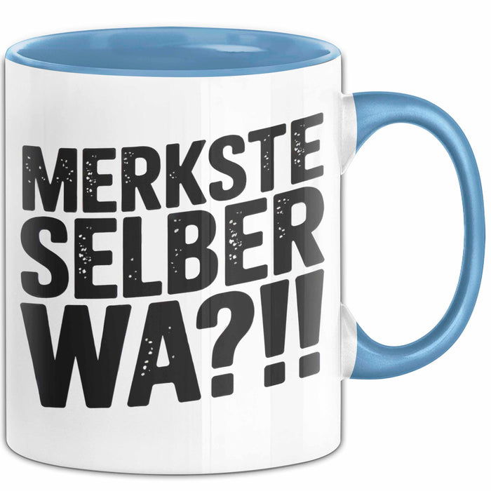 Deutschland Berlin Tasse Geschenk Lustige Geschenkidee Spruch Merkste Selber Wa Blau Trendation