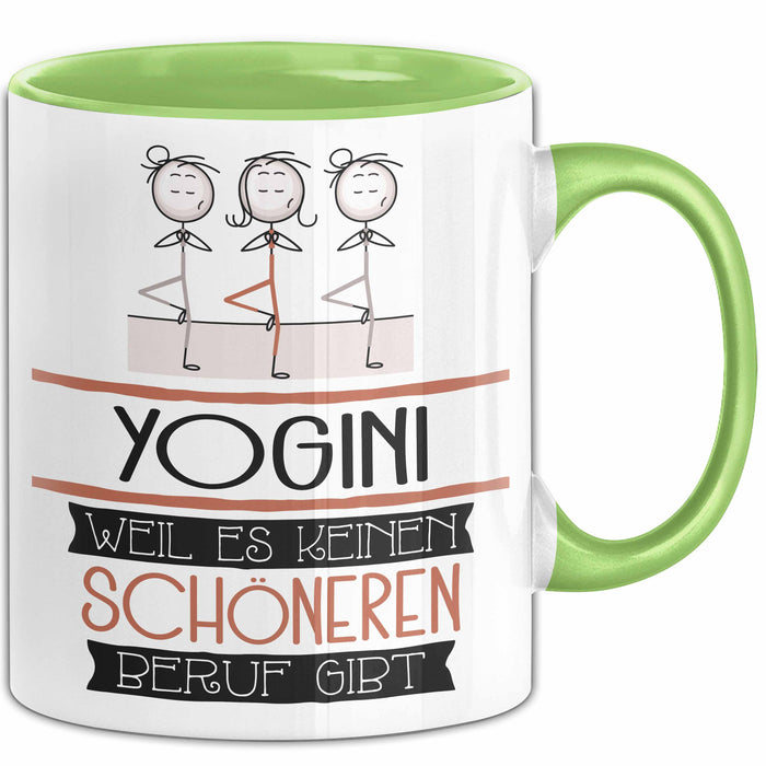 Yogini Weil Es Keinen Schöneren Beruf Gibt Tasse Geschenk für Eine Yogini Lustig Grün Trendation
